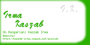 irma kaszab business card